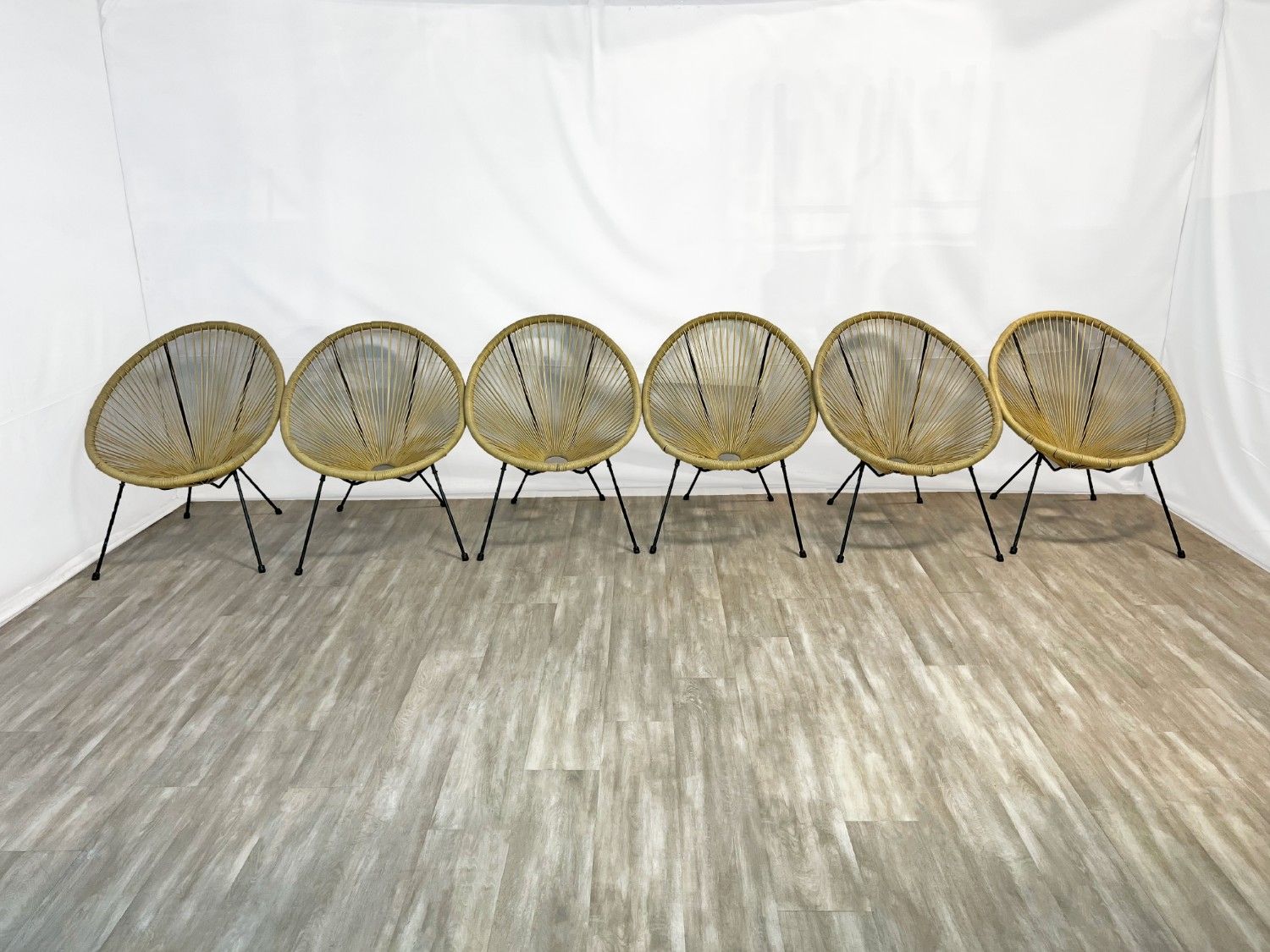 ( Delivery Available ) AllModern Outdoor Hammock Weave Patio Chair Set of 6