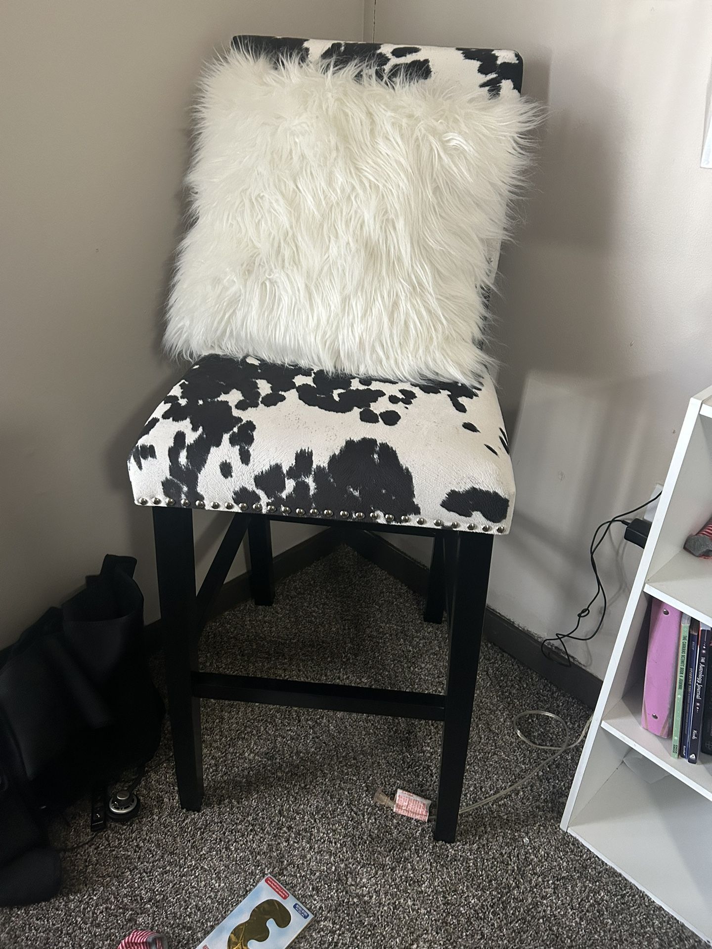 Accent Chair And Fur Accent Pillow