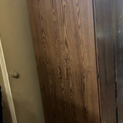 Wood cabinet with shelves