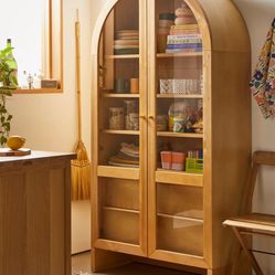 Wood and Glass Storage Cabinet