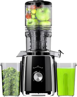 Cold Press Juicer, Slow Masticating with Wide Feed Chute for Whole Fruits & Vegetables