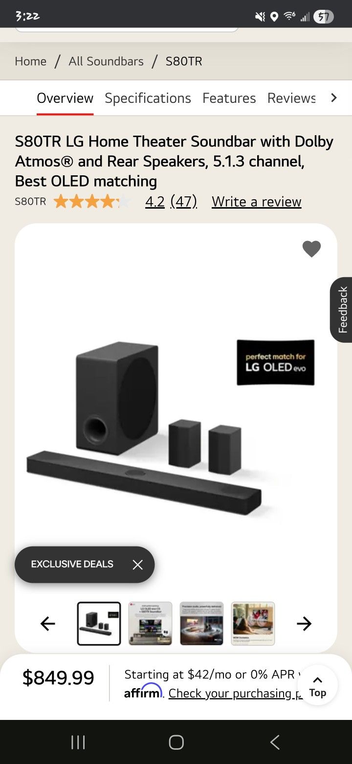 LG S80tr 5.1.3 Soundbar With Receipt And Box