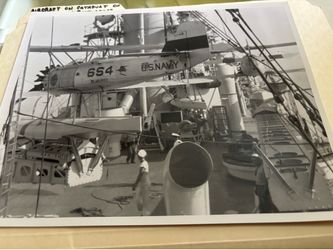 Airplane on catapult USS Milwaukee 1931