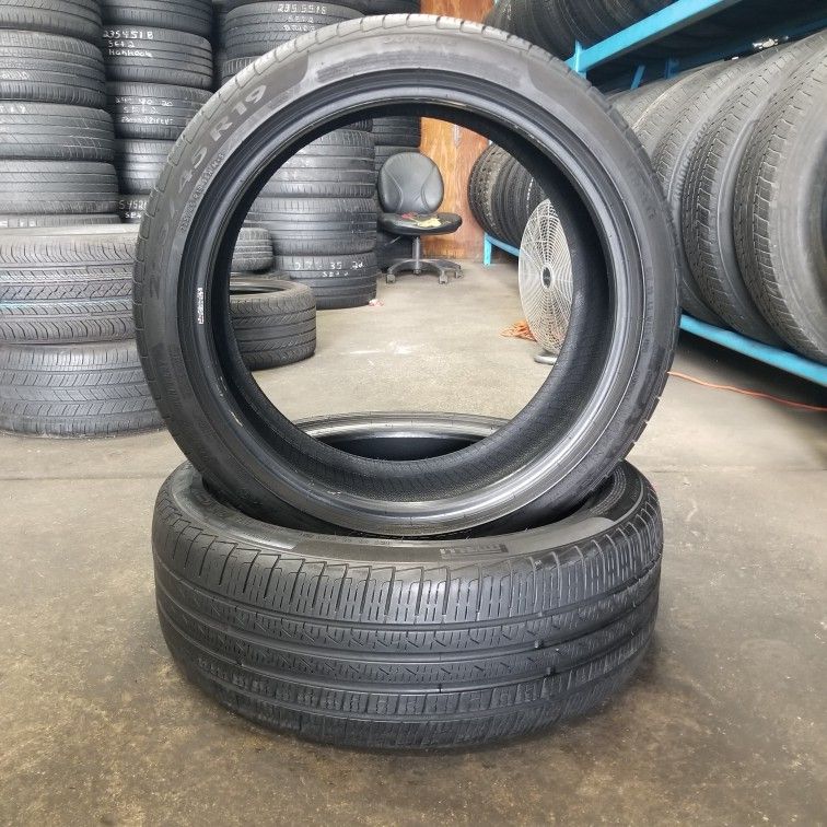 🔥 (2) 225 45 19 Pirelli Cinturato P7 All Season Runflat Tires 