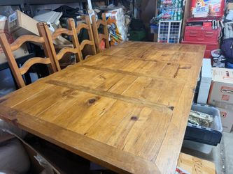 Rustic dining room table with 6 chairs