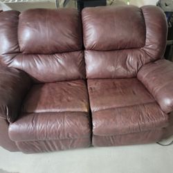 Leather Love Seat And Sofa Recliner 