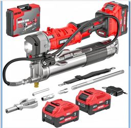 2-in-1 Electric Grease Gun Kit, Upgraded 12,000 PSI,2×4000mAh Batteries,Built for Farmers