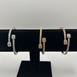 💎PASSES DIAMOND TESTER💎 Moissanite Elegant Baguette Fashion Female Bracelets 