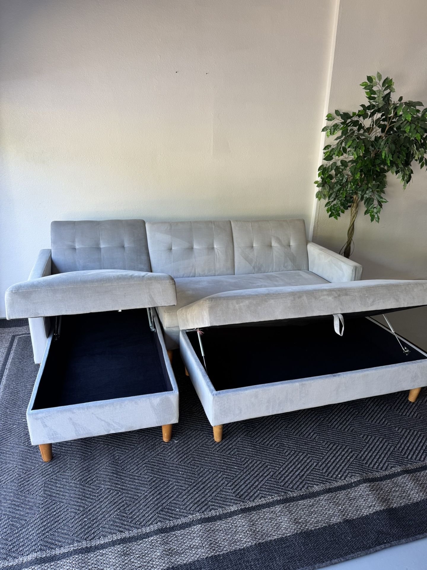 Sectional Sofa•Bed•Storage•Ottoman
