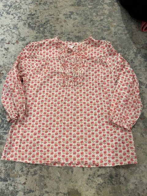 Oshkosh Girls Size 8 White Pink Floral Blouse