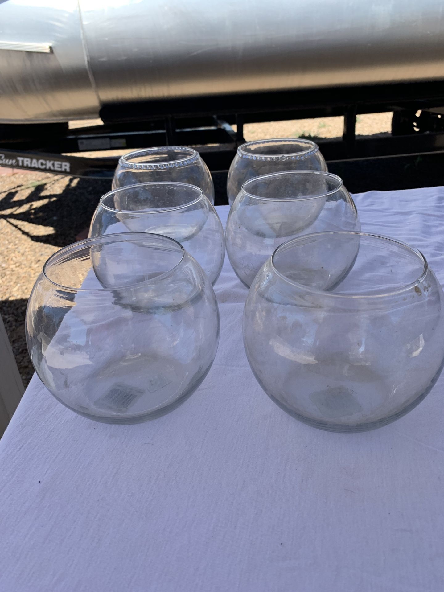 Glass bowls.