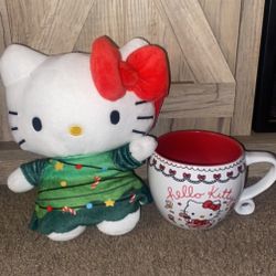 Hello Kitty Christmas Plush With Mug