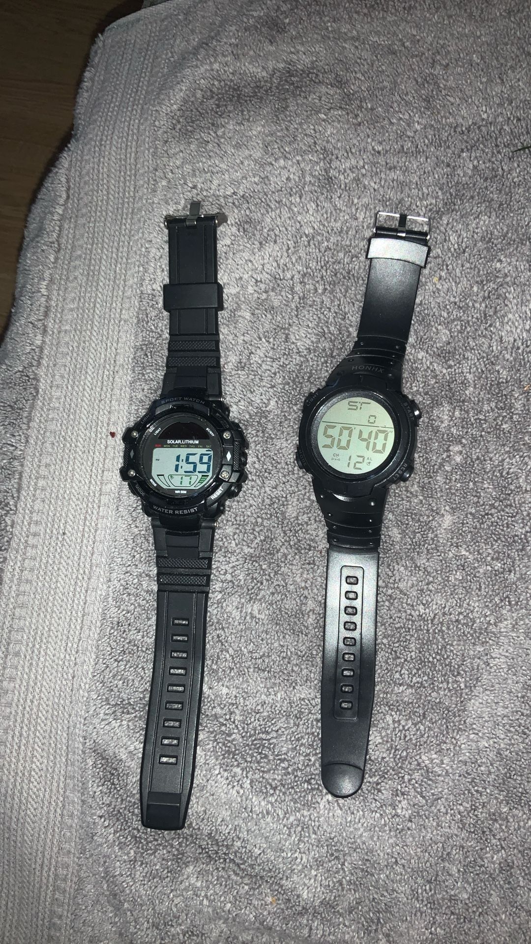 Watches Digital Solar Lithium Water resistant Color Black Works Great