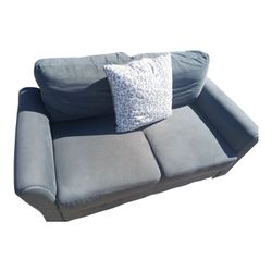 57.9-in Casual Dark Grey Microfiber 2-seater Loveseats