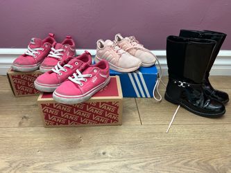 Kids Shoe Bundle β Vans, Adidas, childrens place Boots size 9-10 $20 all