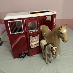 American Doll- Horse Trailer 