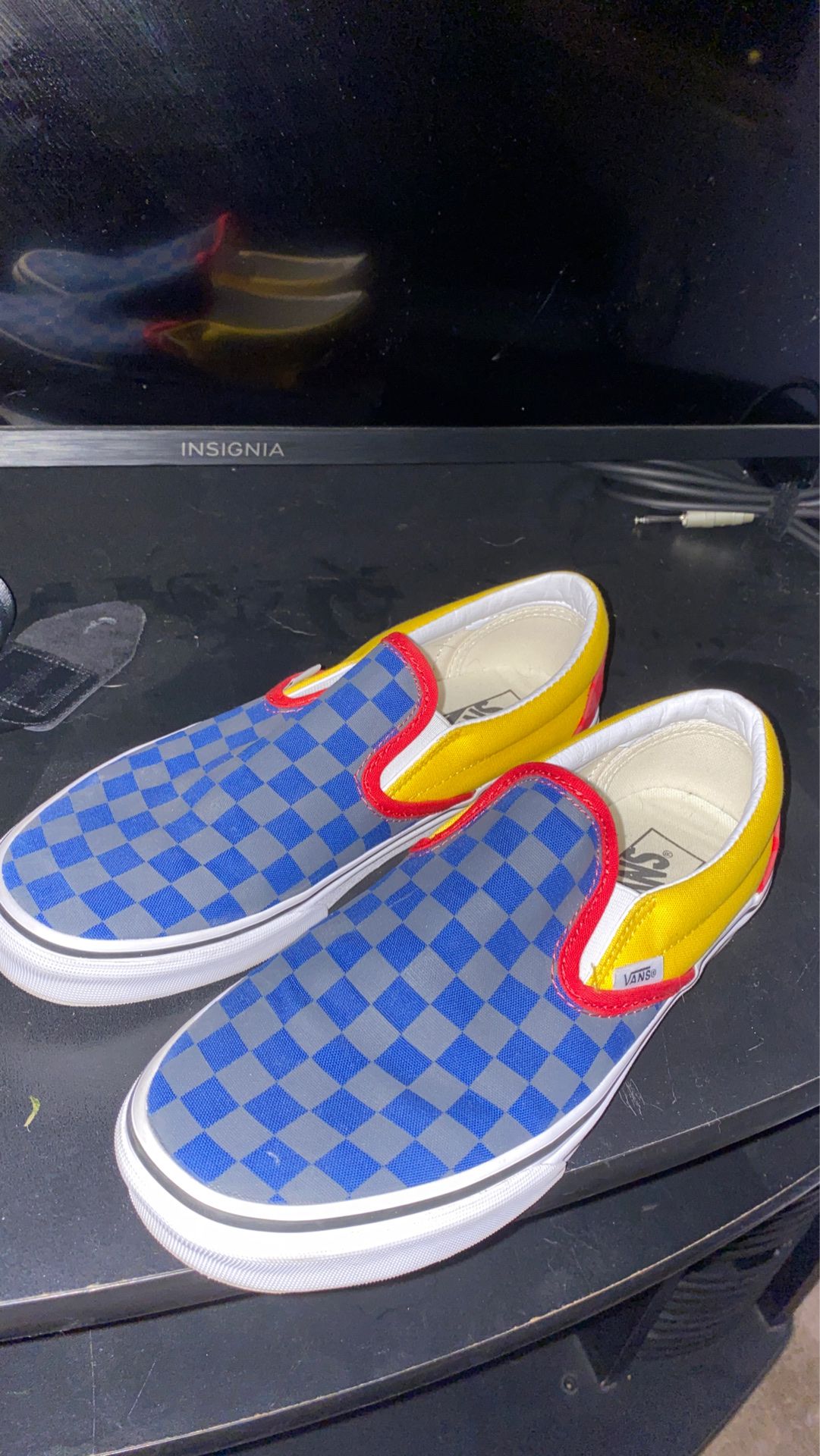 Tri Colored Slip On Vans