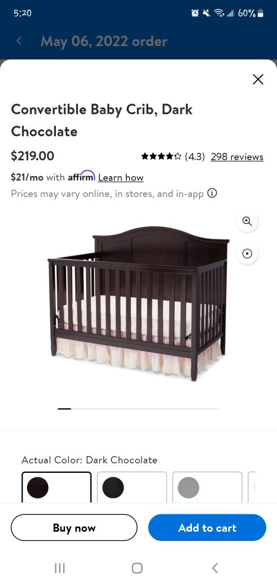 Delta Children's Madrid 5 in 1 Convertible Crib in Dark Chocolate