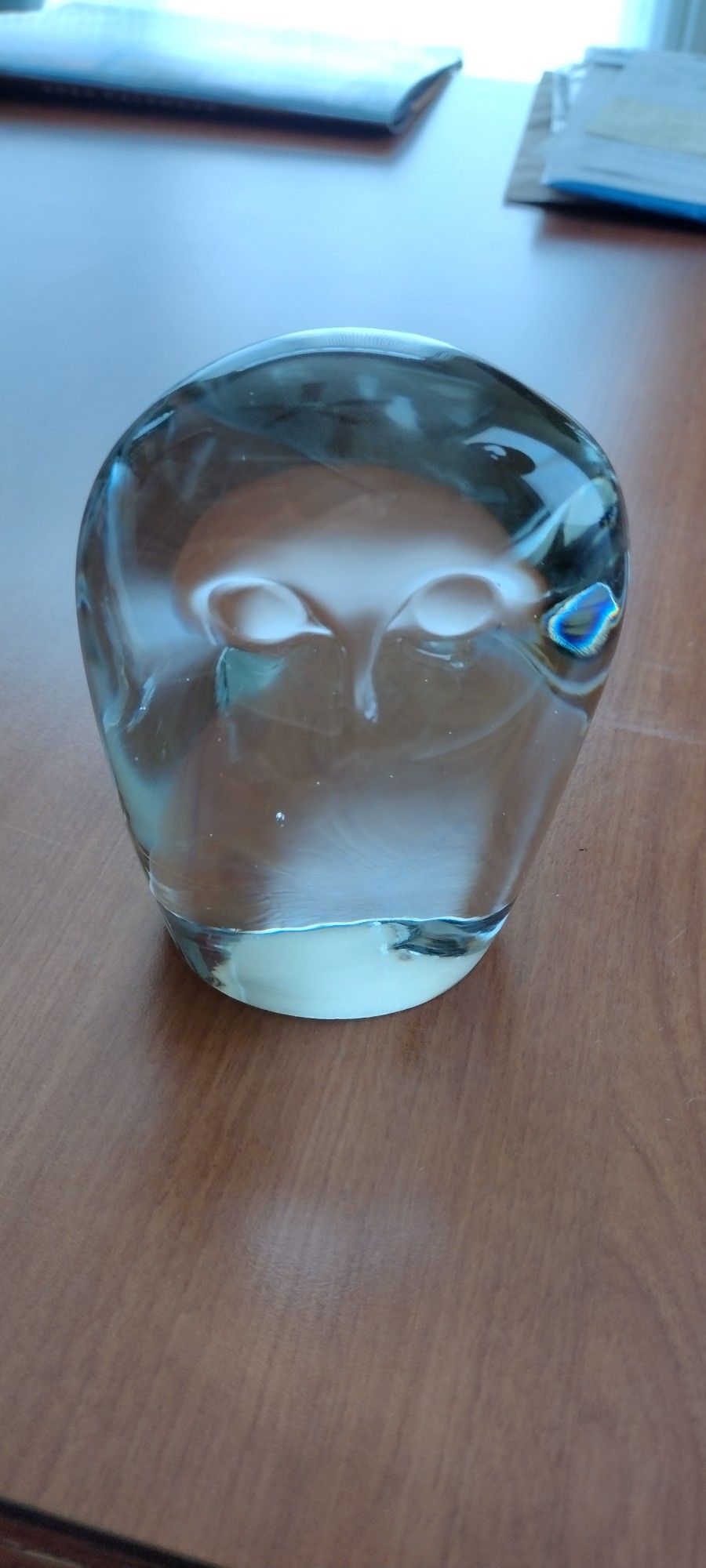 Crystal Glass Owl Paperweight