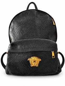 Versace Medusa Embossed Leather Backpack