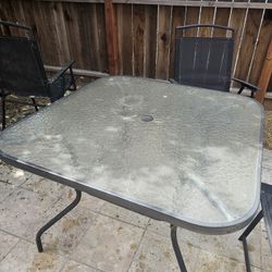 Iron & Glass Patio Table