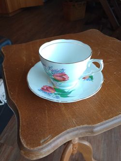 Vintage "Lion Brand" bone china teacup and saucer