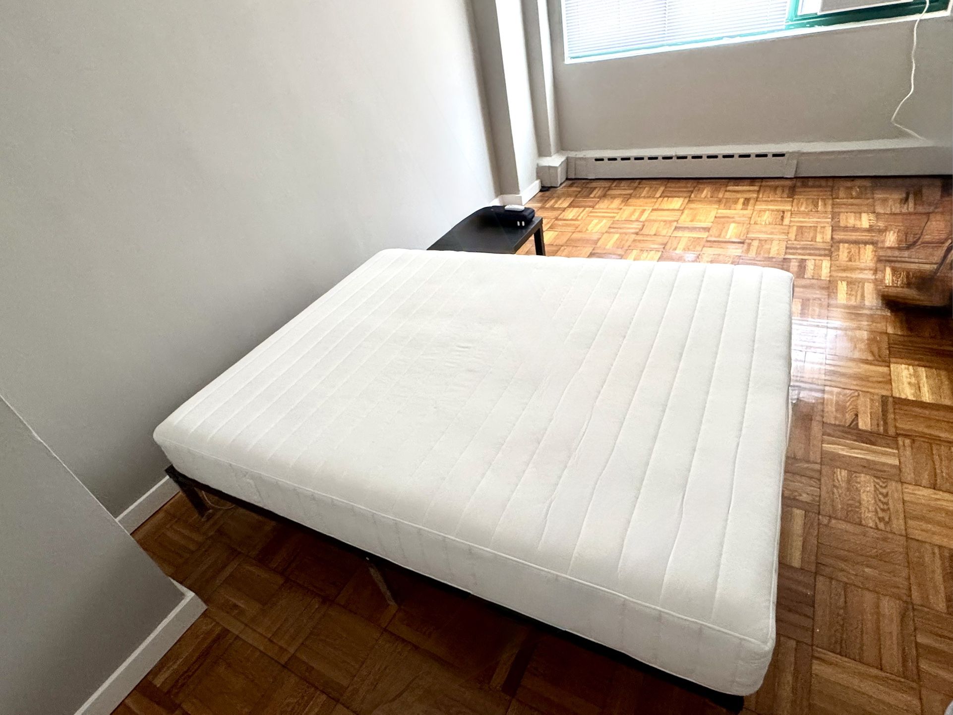$180 Queen size mattress and bed frame. Like new