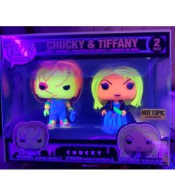 BRAND NEW BLACKLIGHT CHUCKY AND TIFFANY 2 PACK FUNKO MINT 