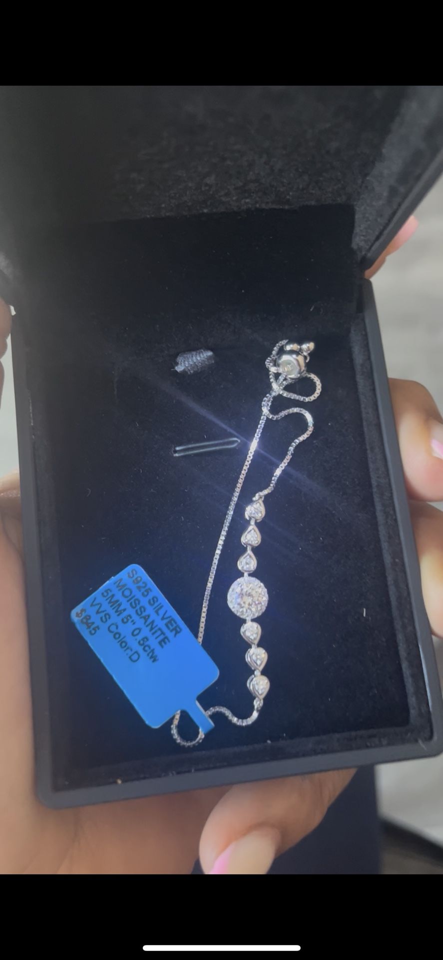 925 Sterling Silver Bracelet GRA CERTIFIED Diamonds