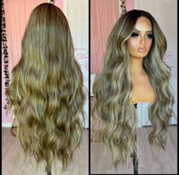 Human Hair Blended Lace Front Wig 