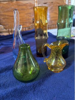 Colored glass vases