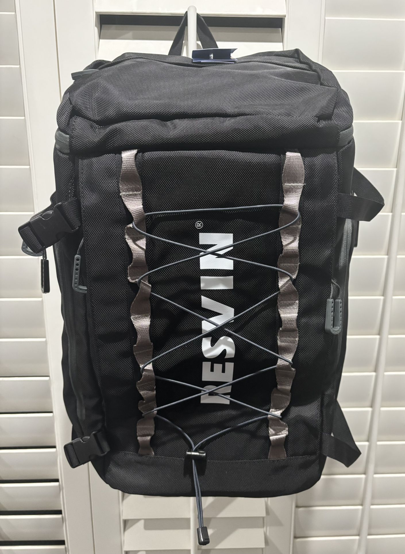 NWT RESVIN Large 55L Travel 1680D Nylon Black Waterproof Backpack - $55