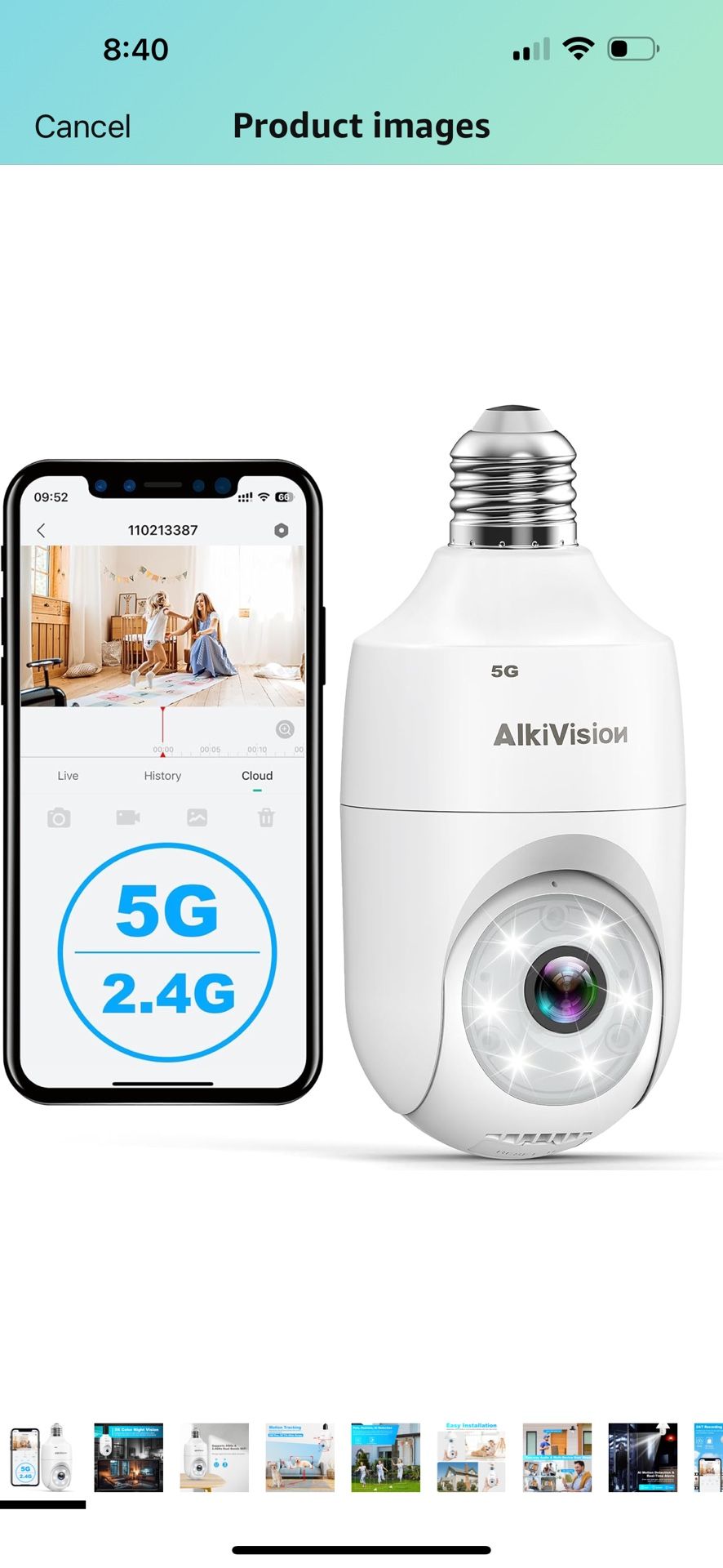 Wireless Light Bulb Camera (2 Sets)