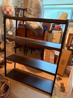 SHELVES, 4, 30"w x 9 1/4"deep x 36"tall;  a little wobbly but still works; cross streets are Arapaho & Waterview