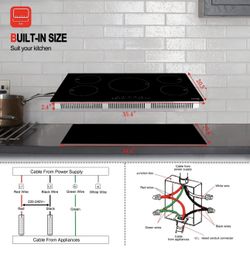 36 Inch Built-in Induction Cooktop with 5 Burners