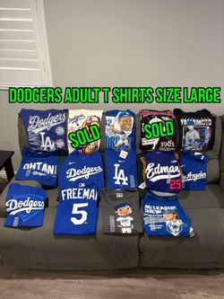 Mlb nike Mitchell and ness fanatics Los Angeles dodgers blue black grey beige adult t shirts size large
