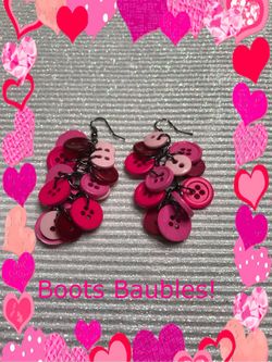 Handcrafted button Bauble earrings