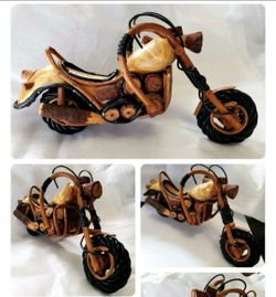 Folk Art Handmade Unique Wood Chopper Bike Motorcycle *Please Read The Details*