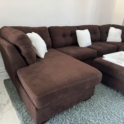 Brown Sectional Sofa Couch Sala 