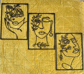 Line drawing wall art - black