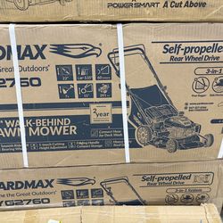 BRAND NEW IN BOX YARDMAX 22 in. 201 cc SELECT PACE 6 Speed CVT High Wheel RWD 3-in-1 Gas Walk Behind Self Propelled Lawn Mower