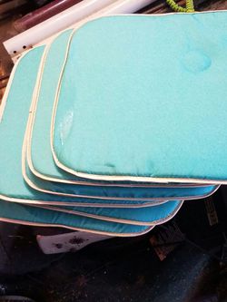 8 turquoise chair cushions