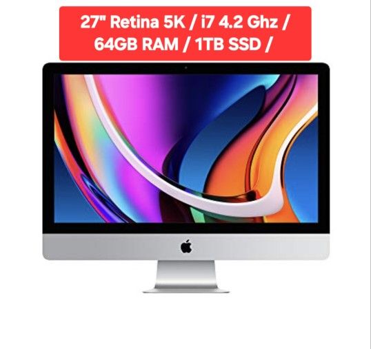 27” iMac 5K (Late 2017) – i7 4.2 GHz | 64 GB RAM | 1 TB SSD – Pro-Ready & Mint 