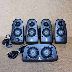Logitech Z506 surround sound speakers with center channel and 4 satellites (no subwoofer)