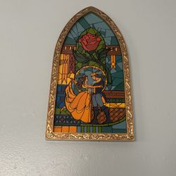 Disney Parks Beauty & The Beast Stained Glass Window Replica Art Of Disney 23ā