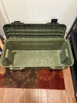 Large Military-Style Hard Plastic Storage Trunk