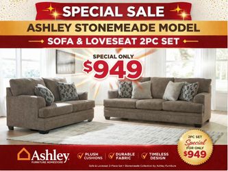 New special Ashley Stonemeade model 2pc sofa loveseat sale