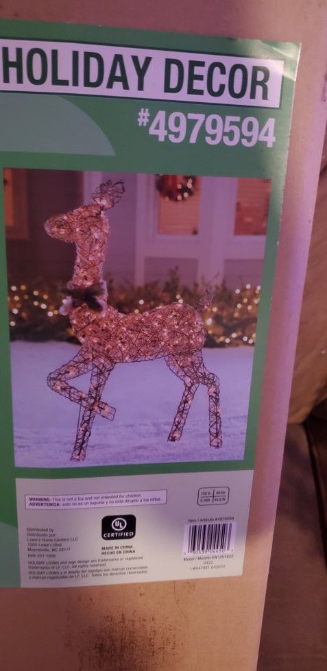 4-ft Lighted Grapevine Doe