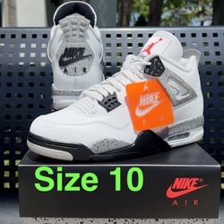 Jordan 4 Retro OG Cement Size 10 New Nigel Brick Fragment Cat Gamma