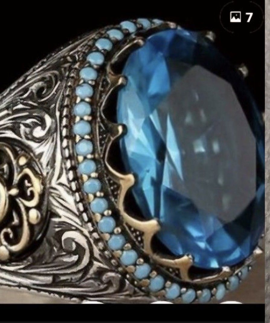 NEW MEN, OR WOMEN'S GORGEOUS STAINLESS STEEL W TURQUOISE! SIZE 9 1/2-10!!!!